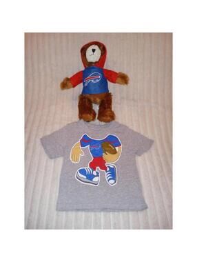 NFL Buffalo Bills Football Tshirt and Teddy Bear Bundle Toddler Boys Size 2T